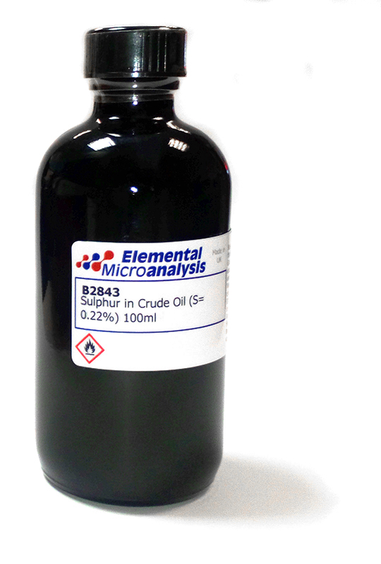 DISCONTINUED

Sulphur in Crude Oil (S= 0.22%) 100ml                                                       See Cert 431216

Flamm. Liquid
UN1267 Class 3